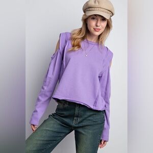 Easel TERRY KNIT CROP TOP